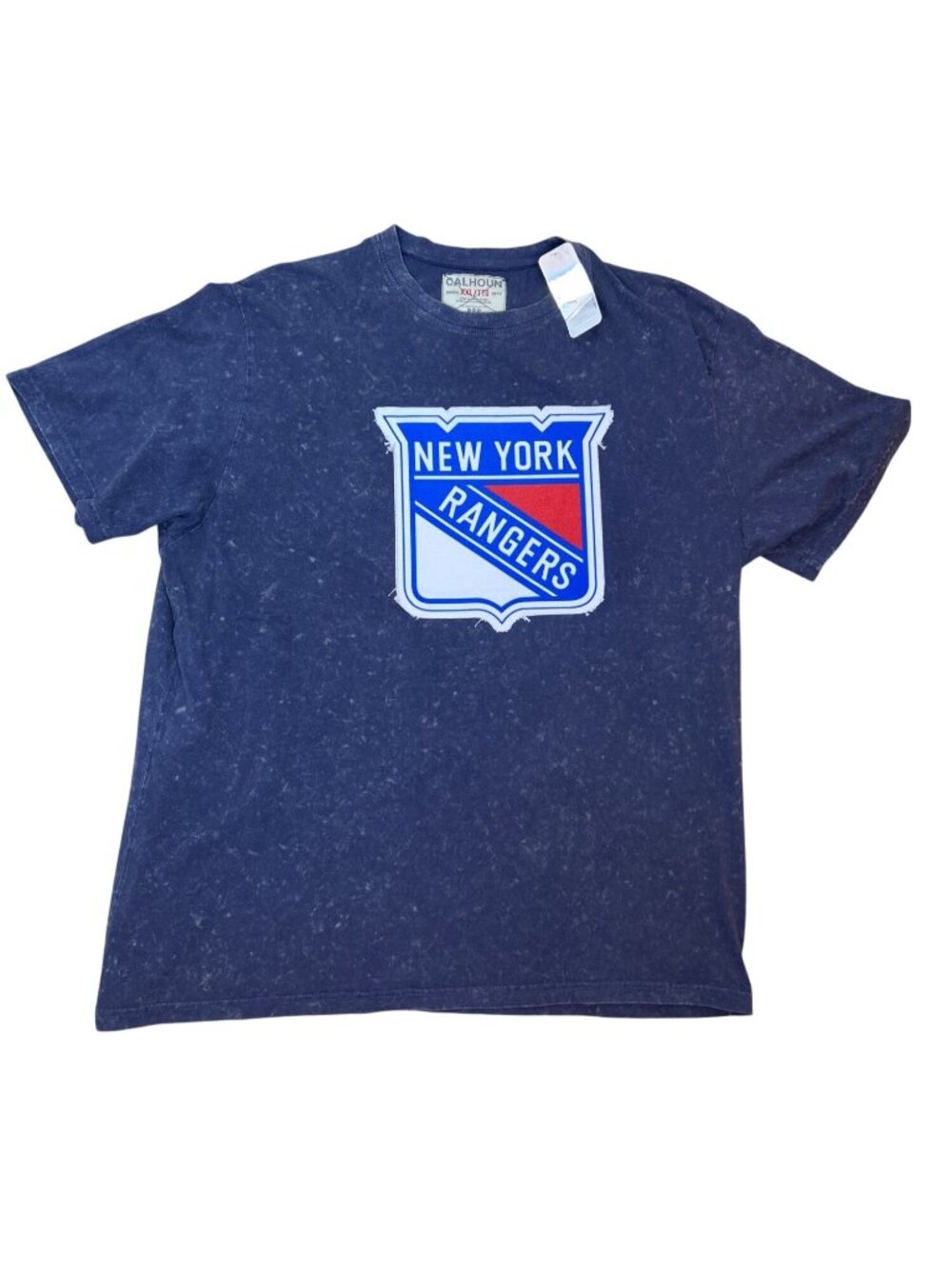 NWT Calhoun New York Rangers T Shirt Men's XXL Navy Applique NHL Short Sleeve